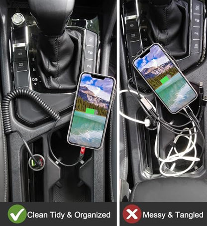 Coiled Lightning Cable 3ft, 2 Pack iPhone Charger Cable for Car - Red - color: Red, size: 3FT, style: USB A to Lightning