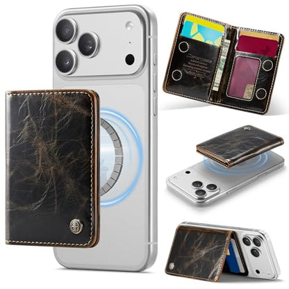 Defencase for Magsafe Wallet Magnetic Card Holder RFID Blocking, Coffee - color: Luxury Coffee