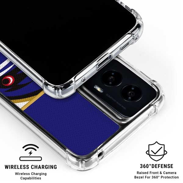 Skinit Clear Phone Case Compatible with Moto G Power 5G (2024) - Officially Licensed NFL Baltimore Ravens Zone Block Design
