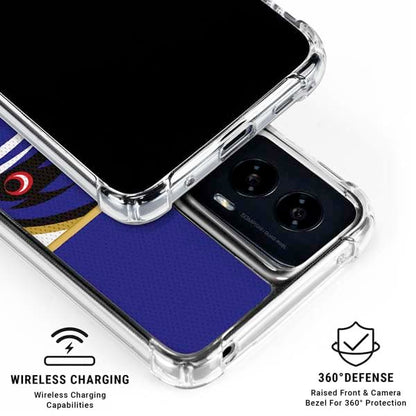 Skinit Clear Phone Case Compatible with Moto G Power 5G (2024) - Officially Licensed NFL Baltimore Ravens Zone Block Design