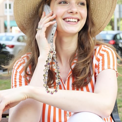 TENOC Beaded Phone Wrist Strap, Amber - color: A-amber