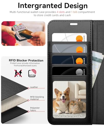 OCASE for Samsung Galaxy S26 Ultra Wallet Case, Card Holder, Black | RFID Blocking, Kickstand, Magnetic Closure, PU Leather Flip Folio, Shockproof TPU Shell, Protective Phone Cover (6.9") 2026 - color: Black, size: Samsung Galaxy S26 Ultra