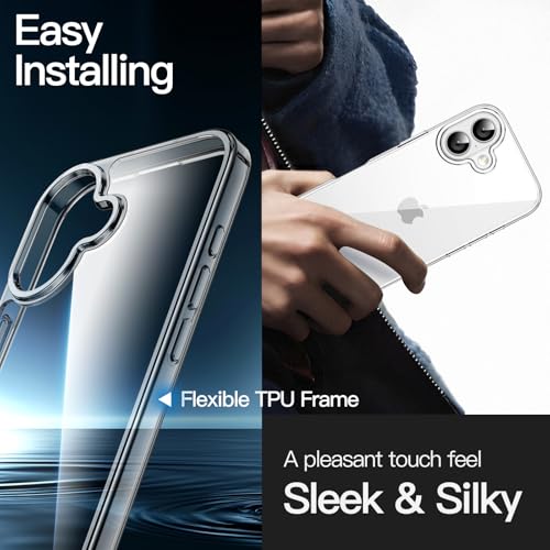 JETech Case for iPhone 17, Anti-Yellowing, Clear | Shockproof Protection, Scratch Resistant Hard PC Back, Durable Transparent TPU Bumper - color: Clear, size: iPhone 17