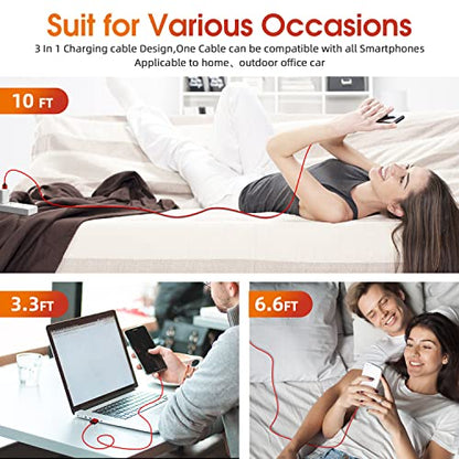 Magnetic Charging Cable, 7-Pack 540° Rotating Magnetic Phone Charger-Red - color: Red