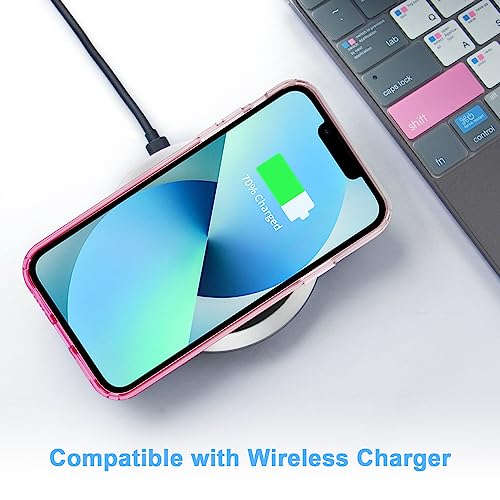 JJGoo Compatible with iPhone 13 Case Clear Soft Transparent Shockproof Protective Slim Thin Bumper Phone Cover, Gradient Pink - color: Gradient Pink