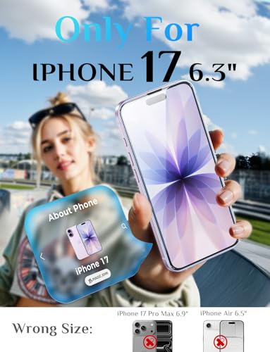 MAGIC JOHN for iPhone 17 Screen Protector Tempered Glass Easy Installation | 2Pack, Auto Dust-Elimination, , Bubble Free, HD Clear, Scratch Resistant, 6.3 inch - size: iPhone 17 6.3inch