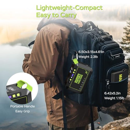 MARBERO Solar Powered Generator 88Wh, 120W Surge with 25W Solar Panel Kit - color: Green Gray