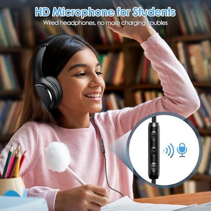 USB C Wired Headphones Active Noise Canceling Headphone Over Ear-Black - color: Black