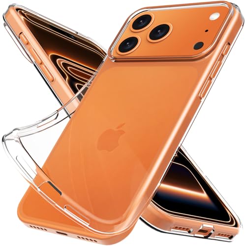 Clear Thin for iPhone 17 Pro Max Case.Soft Skin Silicone Phone Cover | Gel Rubber iPhone 17 Pro Max Case,Ultra Slim Thin Flexible Clear TPU Phone Case