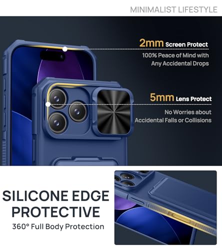 SSLOTSCASE for iPhone 17 Pro Case with Stand & Credit Card Holder, Blue - color: Blue, size: Iphone 17 Pro
