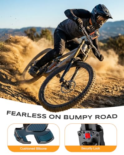 Zewdov 2026 Motorcycle Phone Mount Holder with Quick Install Clamp, Strong Grip & Anti-Drop Bike Phone Holder for Bicycle/ATV/Scooter Handlebar, 1S Security Lock Fits for iPhone/Samsung 4.7-6.8" - color: Black