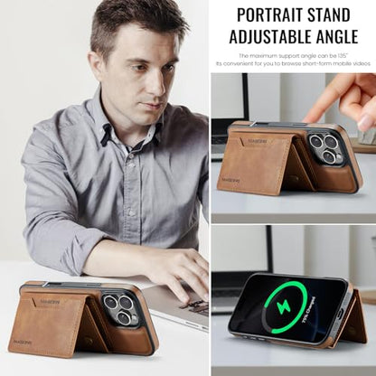 K2 2 in 1 Detachable Magnetic Phone Cases Compatible with iPhone 16 Pro Max Case with Card Holder RFID Blocking, Compatible with Magsafe Wallet, Leather 6.9'' (Brown, iPhone 16 Pro Max) - color: Brown, size: iPhone 16 Pro Max