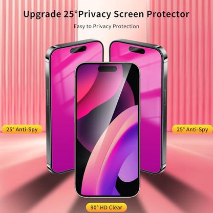 Privacy Screen Protector for iPhone 17 2 Pack (Pink) - color: for iPhone 17 (Pink)