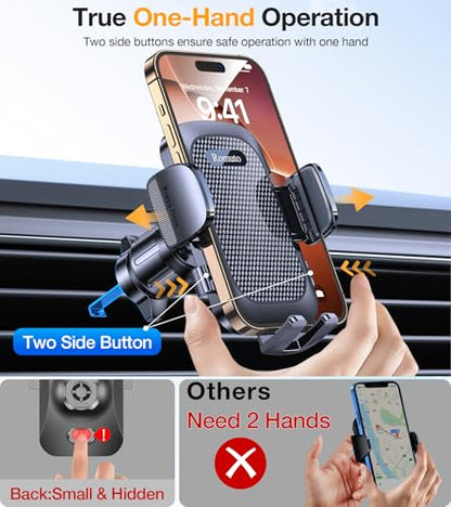 Romuto Phone Holders for Your Car Phone Holder Mount【90+LBS Suction Cup】 - color: Diamond Black