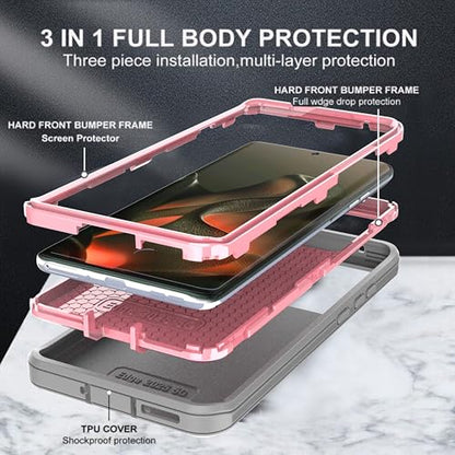 for Moto Edge 2025 Phone Case 3 in 1 Shockproof TPU Hard PC Bumper Drop-Proof Shell Light Gray - color: Lihgt Gray