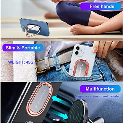 Phone Ring Holder Finger Kickstand, Foldable Loop Handle, Rose Gold - color: Adhesive- Gold