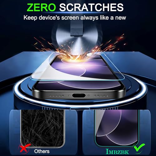 IMBZBK Screen Protector for iPhone 17e / 16e, Tempered Glass, 3+3 Pack - color: 17e,16e-Transparent