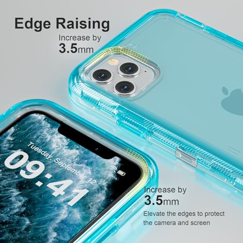 Follaroma for iPhone 11 Pro Max Case, 6.5 inch, Crystal Blue | Heavy Duty Shockproof Protection Phone Cases, Anti-Drop, Military Grade Dual Layer Transparent Rugged Protective Cover - color: Blue, size: iPhone 11 Pro Max 6.5‘’