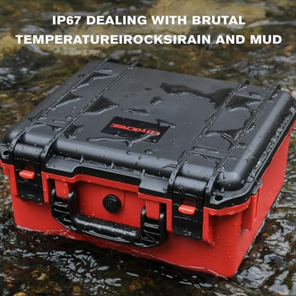 Case for Milwaukee Battery - Waterproof Hard Box with 9 Adjustable Dividers | Design for Milwaukee M18/ M12 12V/20V/60V Battery & Chargers,keep battery accessory neatly protected during daily transport