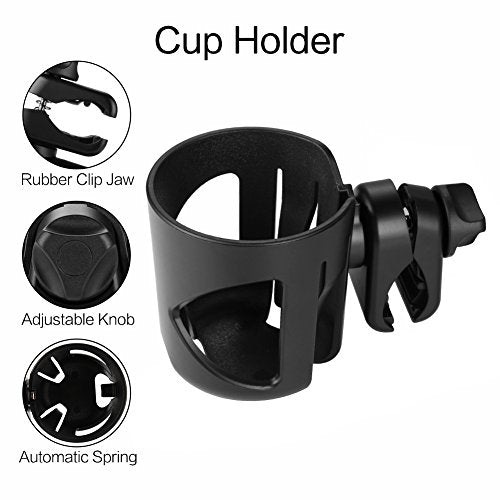 Accmor Stroller Cup Holder, Cup Holder for Walker Bike Wheelchair - color: All Black