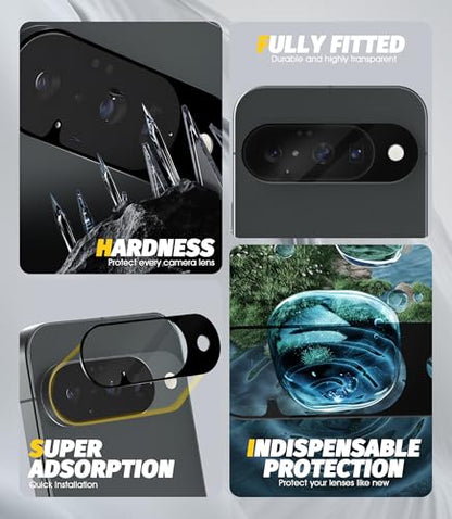 Orzero (5 Pack Camera Lens Protector for Google Pixel 9, Protector de Cámera Tempered Glass 9H Precise Camera Cutouts Anti-Scratch Does Not Affect Night Shots and Flash - size: Google Pixel 9