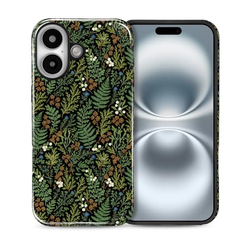 Case for iPhone 16 Plus, Shockproof Hybrid Protective Phone Case, Dual-Layer Drop Protection Anti-Scratch, Fern Leaf - color: Fern Leaf, size: iPhone 16 Plus