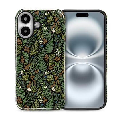 Case for iPhone 16 Plus, Shockproof Hybrid Protective Phone Case, Dual-Layer Drop Protection Anti-Scratch, Fern Leaf - color: Fern Leaf, size: iPhone 16 Plus