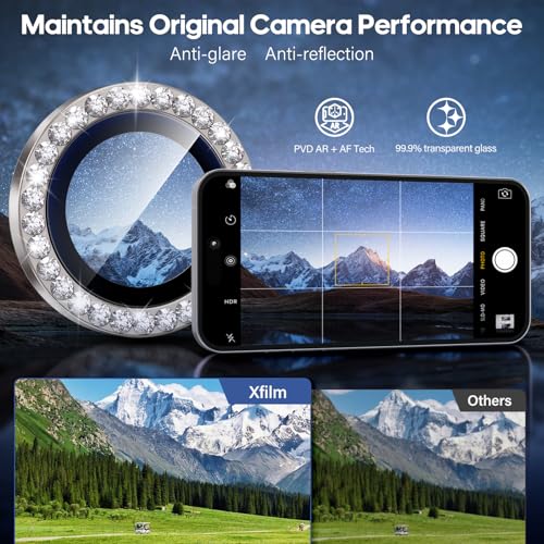 iPhone 17 Pro/17 Pro Max Camera Lens Protector Bling Diamond, Gray - color: Gray, size: 17 Pro/Max