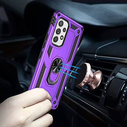 for Samsung A53 5G Case, Galaxy A53 5G Case with HD Screen Protector, [Military Grade 16ft. Drop Tested] Ring Shockproof Protective Phone Case for Samsung Galaxy A53 5G,Purple - color: Samsung Galaxy A53 5G Case Purple