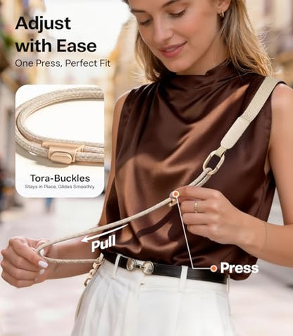 TORRAS Phone Lanyard Crossbody, Lightweight Strap with 2 Tabs, Apricot - color: Apricot