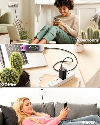 USB C to USB C Cable 3ft, 3 Pack 60W USBC to USBC Cord, Braided 3 Feet USB C Chager Cable Fast Charging for iPhone 16 15 Samsung Galaxy S24 S23 S22 Note 20 A50 Moto LG iPad Pro Air MacBook - size: 3 FT