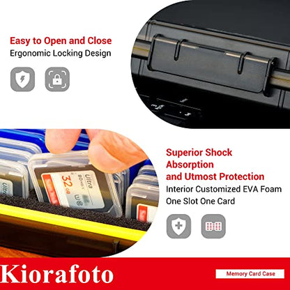 Kiorafoto SD Card Case w 36PCS Individual Clear Plastic Memory Card Holder - color: for 36 SD Cards（With Box）