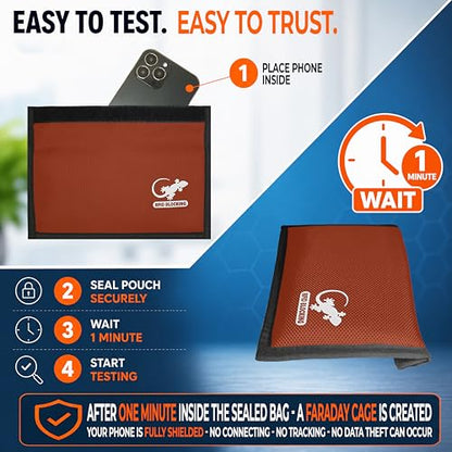 Faraday Bag Anti-Tracking GPS RFID Car Key Signal Blocker Wallet Shielding Pouch Protective Case for Cell Phone Car Key FOB, Data Privacy, Electronic Device Security (ORANGE - NYLON) - color: ORANGE - NYLON