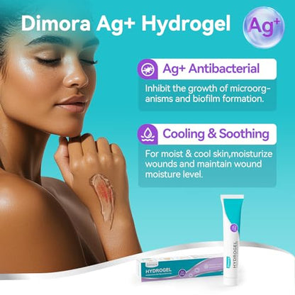 Dimora Silver Hydrogel Gel 1oz - Silver Hydrogel First Aid Ointment for Wound Healing, Wound Care for Minor Cuts, Abrasions, Lacerations & Burns, Safe Non-Amorphous Formula - size: Hydrogel Ag+ Gel 1 Ounce