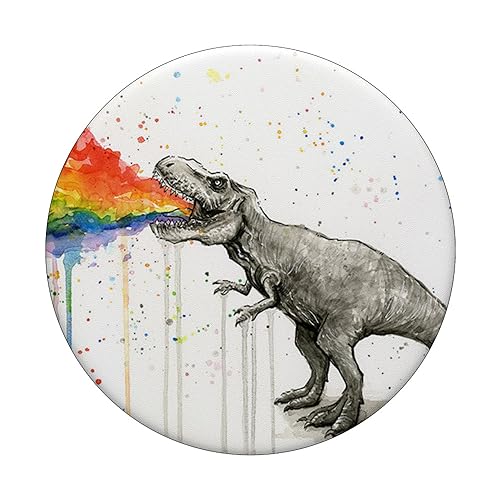 Watercolor Colorful T-Rex Dino Dinosaur Pop Mount Socket PopSockets Adhesive PopGrip - style: Adhesive PopGrip