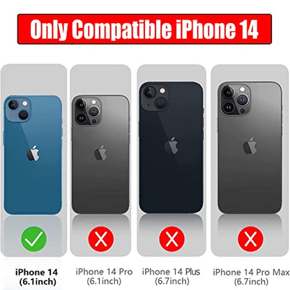 Battery Case for iPhone 14, Full Encircle 7000mAh Ultra-Slim Rechargeable Smart Portable Charging Cover Extended Battery Pack Compatible with iPhone 14 (6.1 inch) Charger Case Support Carplay-Black