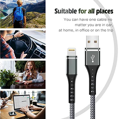 [Apple MFi Certified] iPhone Charger Cable,3Pack 3FT Lightning Cable - size: 3FT
