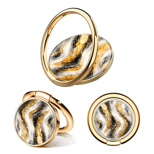 Cell Phone Ring Holder, Cute Phone Ring Grip Stand, 360°Rotation Funny Metal Kickstand Finger Grip Luxury Gold Marble - color: Luxury Gold Marble