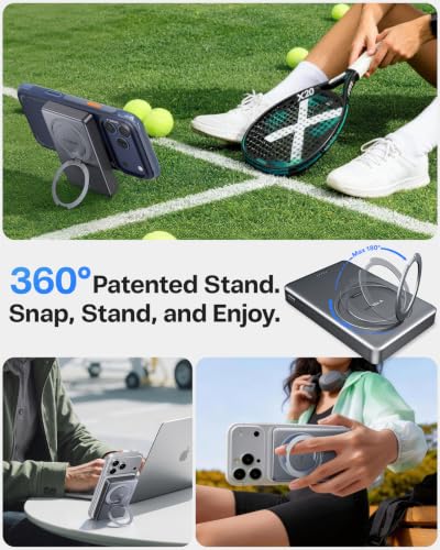 TORRAS Ostand MiniMag 10000mAh Magnetic Power Bank with Stand for iPhone 18 - color: Gray