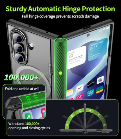Cozycase for Samsung Galaxy Z Fold 8 Ultra /Z Fold 7 Case with Kickstand - color: Black