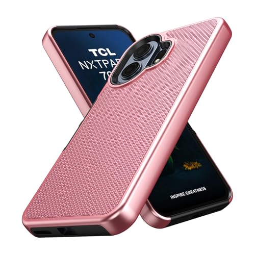Ailiber for TCL NxtPaper 70 Pro Case, Heavy Duty&Screen Protector-Rose Gold | Elegant Premium Design, Slim PC Back & Soft Silicone Bumper, Stylish Phone Cover for Office Social Occasions and Daily Life - color: Rose Gold