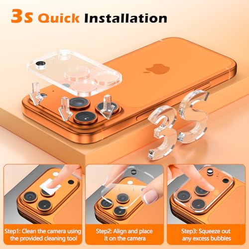 imluckies 3 Pack for iPhone 17 Max 6.9" Camera Lens Protector, HD Clear Tempered Glass Camera Accessories, 9H Hardness Anti-Scratch Screen Cover, Case Friendly[Not Affect Night Shots] - size: 17 Max-Clear