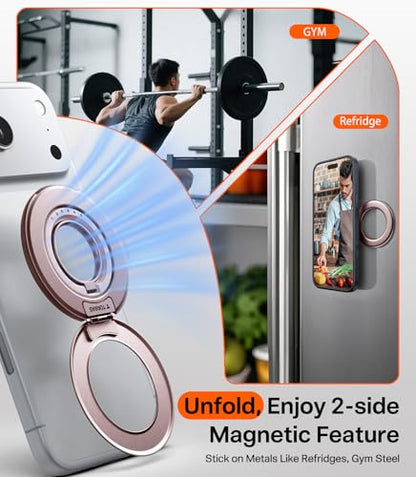 TORRAS 2025 Flagship Magnetic Phone Grip Ring Holder Kickstand, Dusty Rose - color: Dusty Rose Gold