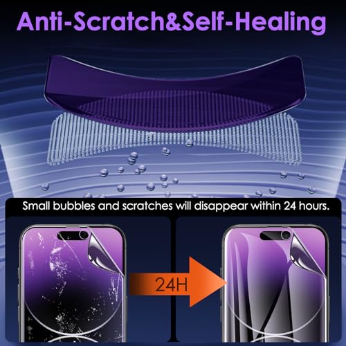 [3 Pack for iPhone 15 Pro Max Privacy Screen Protector (NOT Glass), [Anti-Spy][Anti Blue Light] Soft Hydrogel Film Screen Protector for iPhone 15 Pro Max/15 Plus - Purple - size: iPhone 15 Pro Max/15 Plus