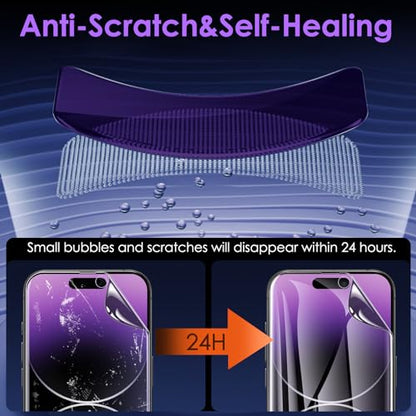 [3 Pack for iPhone 15 Pro Max Privacy Screen Protector (NOT Glass), [Anti-Spy][Anti Blue Light] Soft Hydrogel Film Screen Protector for iPhone 15 Pro Max/15 Plus - Purple - size: iPhone 15 Pro Max/15 Plus