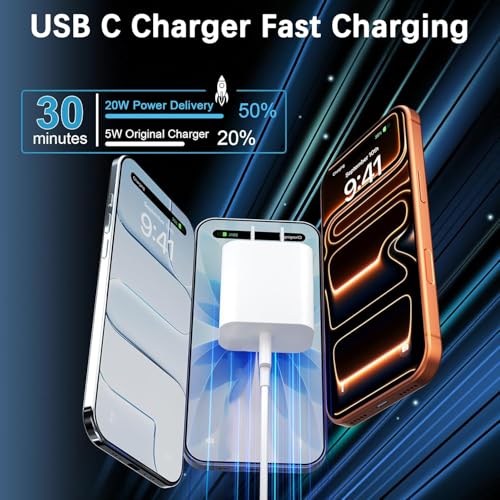 iPhone 17 Charger Fast Charging, [Apple MFi Certified] 2Pack Long 10FT USB C to C Woven Cable Cord Quick iPhone Charger Block for Apple i-Phone 17 Pro Max/17e/Air/16 Pro/15/iPad - size: 10FT