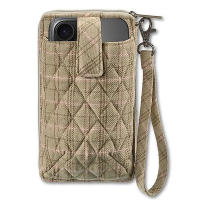 Bella Taylor Cell Phone Wristlet, Quilted Phone Wallet for Women | Lightweight, RFID blocking, phone pocket, built-in wallet, card organizer, coin pocket, secure zipper, quality construction - color: Willow Plaid