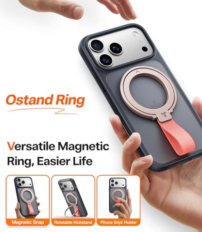 TORRAS (Gen6.0) Magnetic Phone Grip Ring Holder Kickstand, Rose Gold - color: Rose Gold w/ Braided Nylon Strap