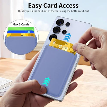 Magnetic Wallet for Samsung Galaxy S26 S25 S24 Series, Fold 8 Ultra with Magsafe Case, for iPhone 17-12 Series, RFID Blocking Leather Magnetic Card Holder | Holds 3 Cards | Purple - color: Purple