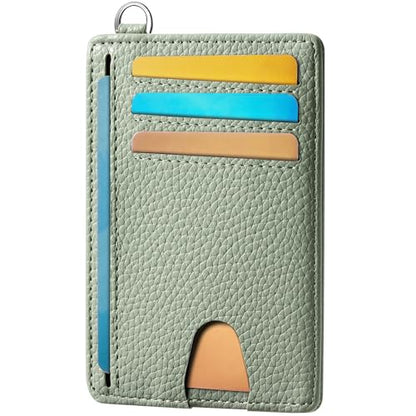 Mayski Slim Wallet, Credit Card Holder for Women, Minimalist Front Pocket RFID Blocking Card Cases, Small Wallet Women Men(Litchi Green) - color: Litchi Green